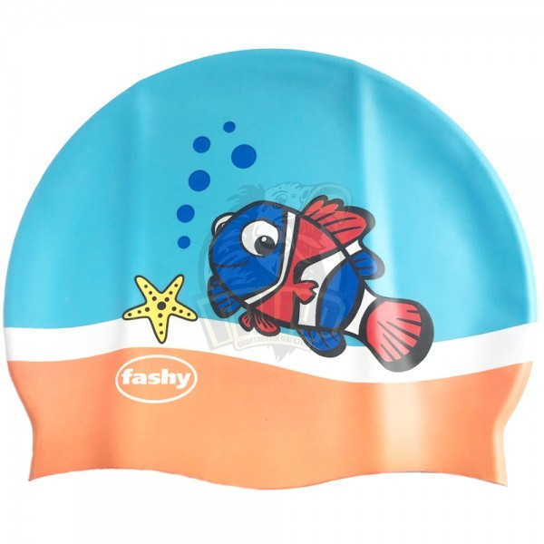 Шапочка для плавания детская Fashy (голубой/рыбка) (арт. 30403) - фото 1 - id-p226333078