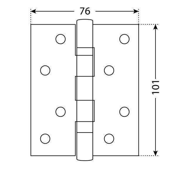 Петля дверная 2 шт (50,25) АЛЛЮР 2043 (101х76) 2BB-FHP BN БЛИСТЕР 2 подш.черн.никель - фото 3 - id-p226334451