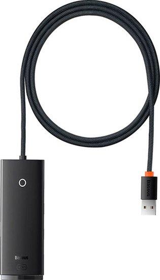 USB-хаб Baseus Lite Series 4-Port USB-A WKQX030101 (1 м, черный) - фото 1 - id-p226336327