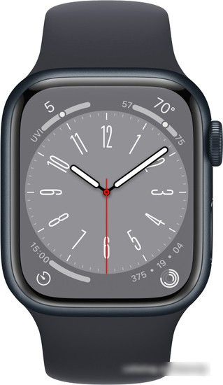 Умные часы Apple Watch Series 8 41 мм (алюминиевый корпус, полуночный/полуночный, спортивный силиконовый - фото 2 - id-p226336471