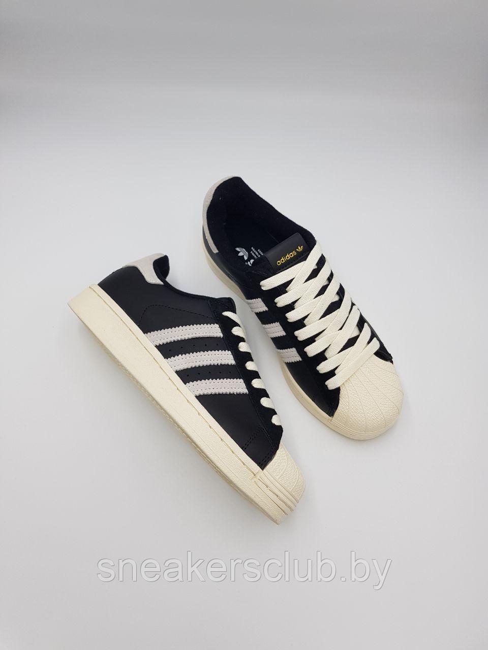 Кроссовки белые Adidas Superstar женские / подростковые / демисезонные / повседневные - фото 3 - id-p226345586