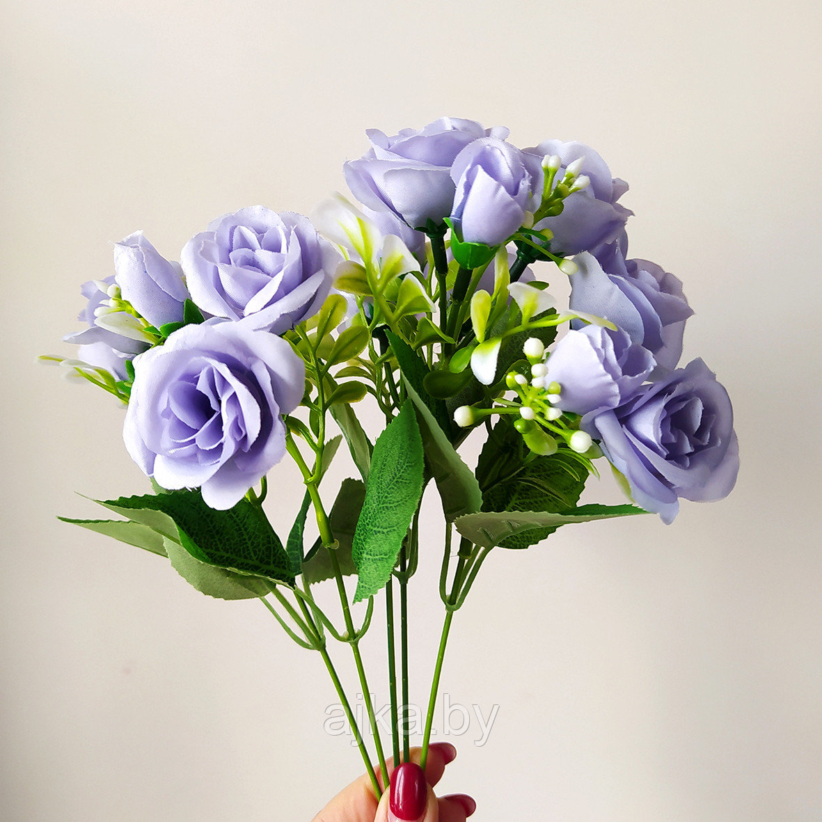 Букет декоративный Розочки 30 см, сиреневый
