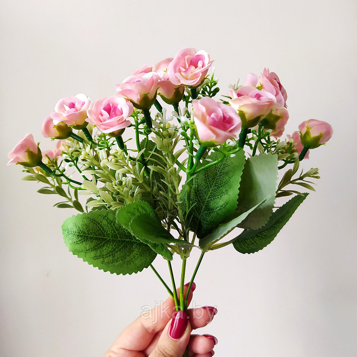 Букет декоративный Розочки мелкие 27 см, розовый - фото 2 - id-p226345712
