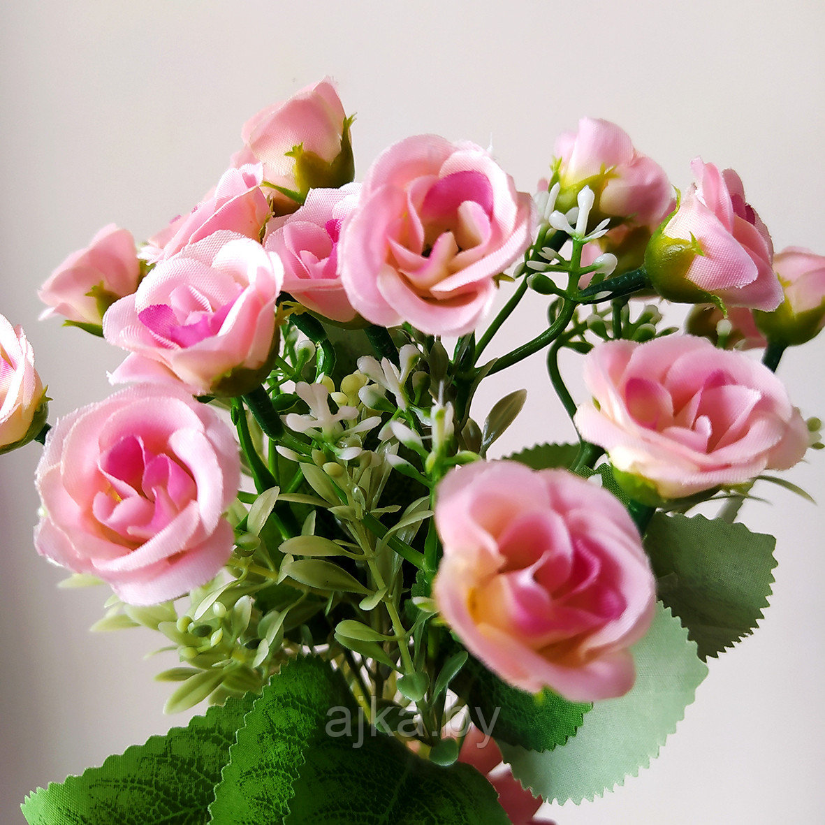 Букет декоративный Розочки мелкие 27 см, розовый - фото 3 - id-p226345712
