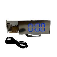 Настольные электронные часы-будильник NA-6091, синие (питание шнур USB, резерв 3*ААА)