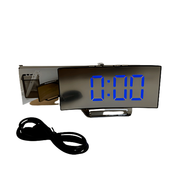 Настольные электронные часы-будильник NA-6091, синие (питание шнур USB, резерв 3*ААА) - фото 1 - id-p84692266