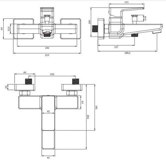 Смеситель Omnires Parma PM7430GR - фото 2 - id-p226348596