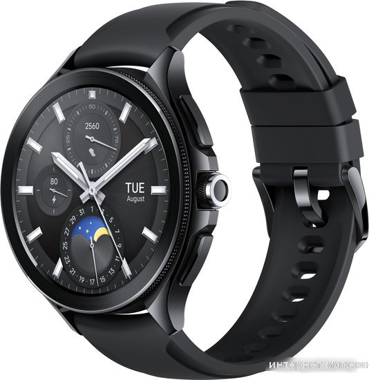 Умные часы Xiaomi Watch 2 Pro (черный, с черным силиконовым ремешком, международная версия) - фото 1 - id-p226348254