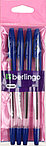 Набор шариковых ручек Berlingo Tribase 4 шт., корпус прозрачный, синие