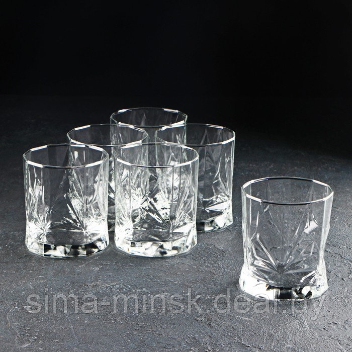 Набор низких стеклянных стаканов «Рош», 340 мл, 6 шт - фото 1 - id-p226349071