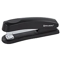 Степлер №24/6, 26/6 BRAUBERG Standard+, до 30 листов, полнозагрузочный,черный