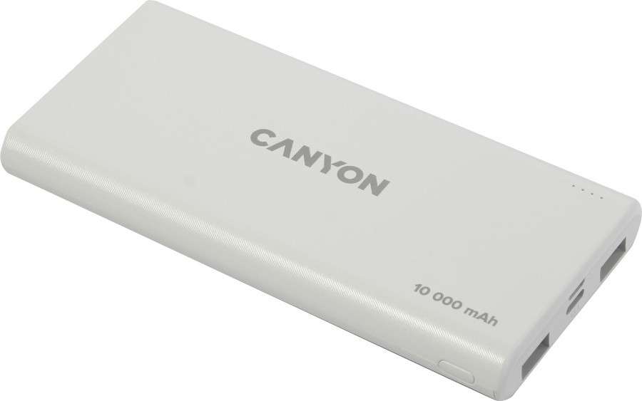 Внешний аккумулятор CANYON CNE-CPB1008W White (2xUSB 2.1A 10000mAh)