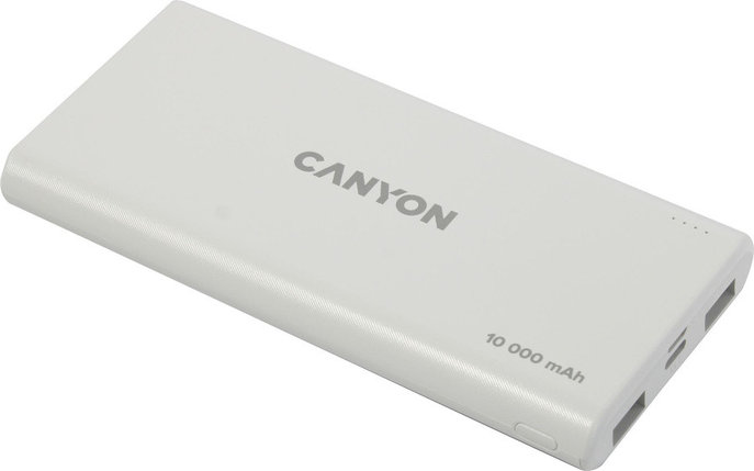 Внешний аккумулятор CANYON CNE-CPB1008W White (2xUSB 2.1A 10000mAh), фото 2