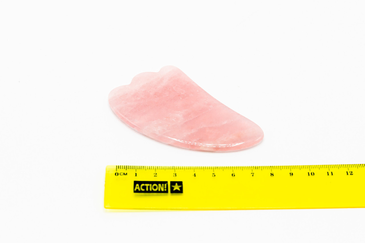 Скребок гуаша из розового кварца - гусиная лапка - фото 2 - id-p137491188
