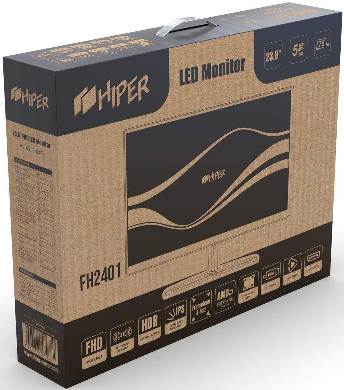Монитор Hiper 23.8" EasyView FH2401 черный IPS LED 5ms 16:9 HDMI 250cd 178гр/178гр 1920x1080 D-Sub FHD - фото 1 - id-p226349697