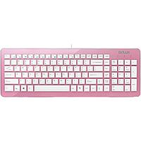 Клавиатура DELUX K1500 Pink Ultra-Slim, ММ, USB (розово-белая)