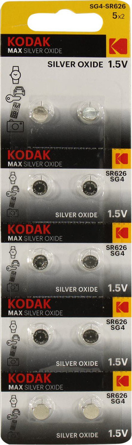 Элемент питания Kodak MAX 30425071 (SG4/SR626 1.5V) уп. 10 шт - фото 1 - id-p226349995