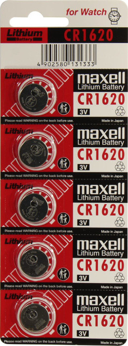 Элемент питания Maxell CR1620-5 (щелочной (alkaline) 1.5V) уп.5 шт - фото 1 - id-p226350021