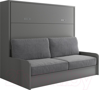 Шкаф-кровать трансформер Макс Стайл Bora 36мм 140x200 Sofa (серый пыльный U732 ST9) - фото 1 - id-p225921466