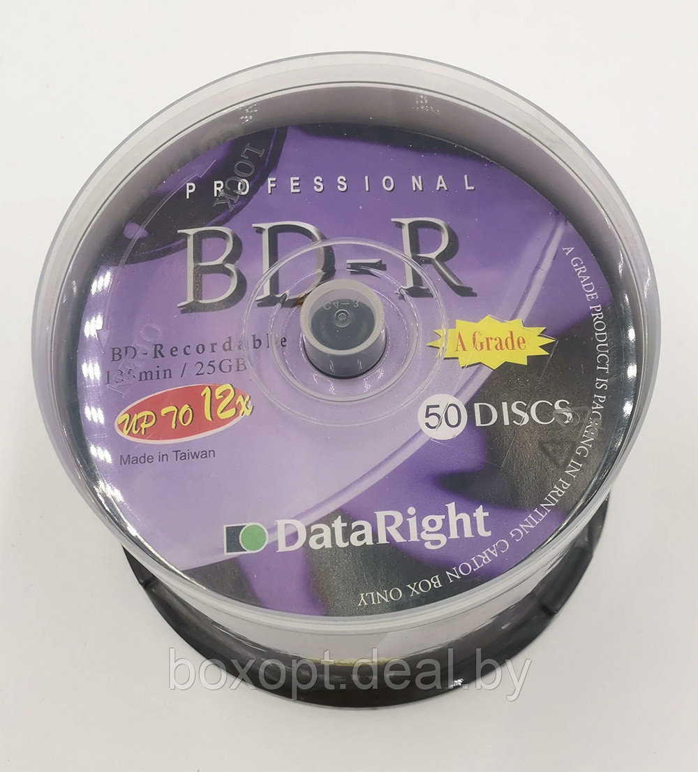 Диски BD-R (Blu-ray) однослойный 25 Gb (DataRight) - фото 1 - id-p226350198