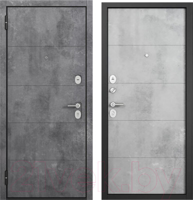 Входная дверь Mastino F3 Family Eco PP черный муар металлик/бетон темный/бетон серый (86x205, левая) - фото 1 - id-p225913715