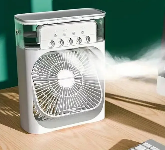 Вентилятор, увлажнитель воздуха с подсветкой 3 в 1 Air Cooler Fan. Кондиционер - вентилятор мини. Черный - фото 9 - id-p205599265
