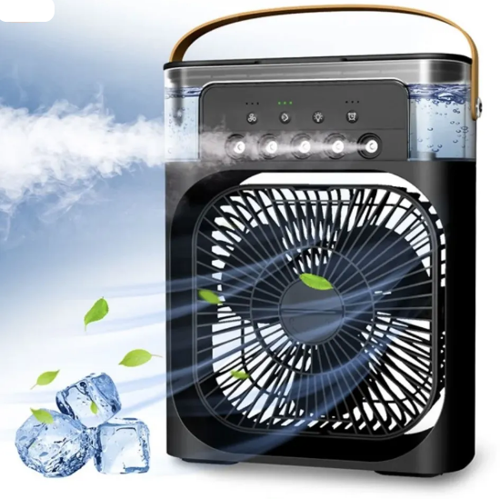 Охладитель - увлажнитель воздуха 3в1 Mini Cooler Fan / Кондиционер - вентилятор мини, 7 цветов подсветки, USB