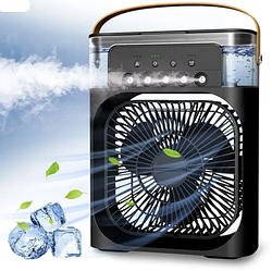 Вентилятор, увлажнитель воздуха с подсветкой 3 в 1 Air Cooler Fan. Кондиционер - вентилятор мини. Черный