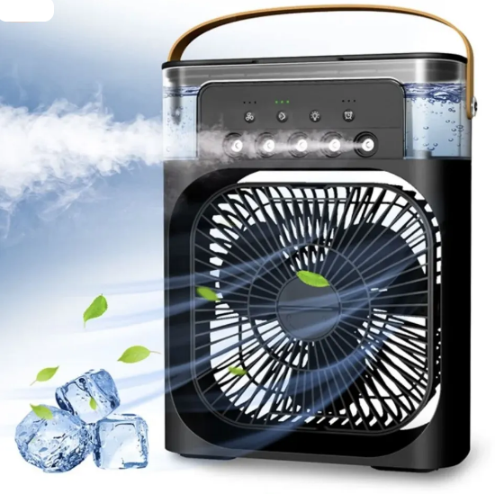 Вентилятор, увлажнитель воздуха с подсветкой 3 в 1 Air Cooler Fan. Кондиционер - вентилятор мини. Черный - фото 1 - id-p205599265
