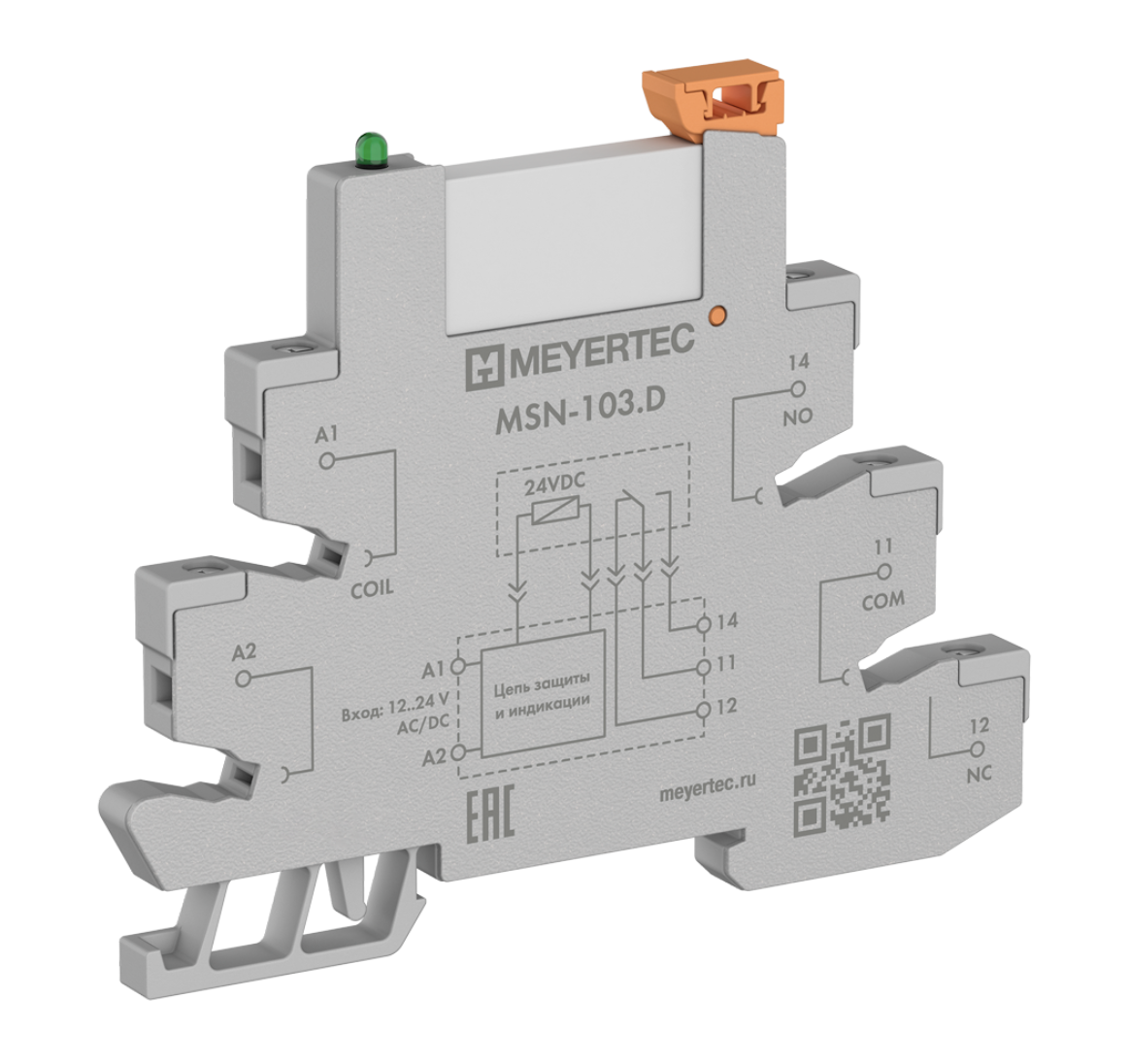 Модуль промежуточное реле и колодка MEYERTEC серии MSN в компактном корпусе (1-контактные)