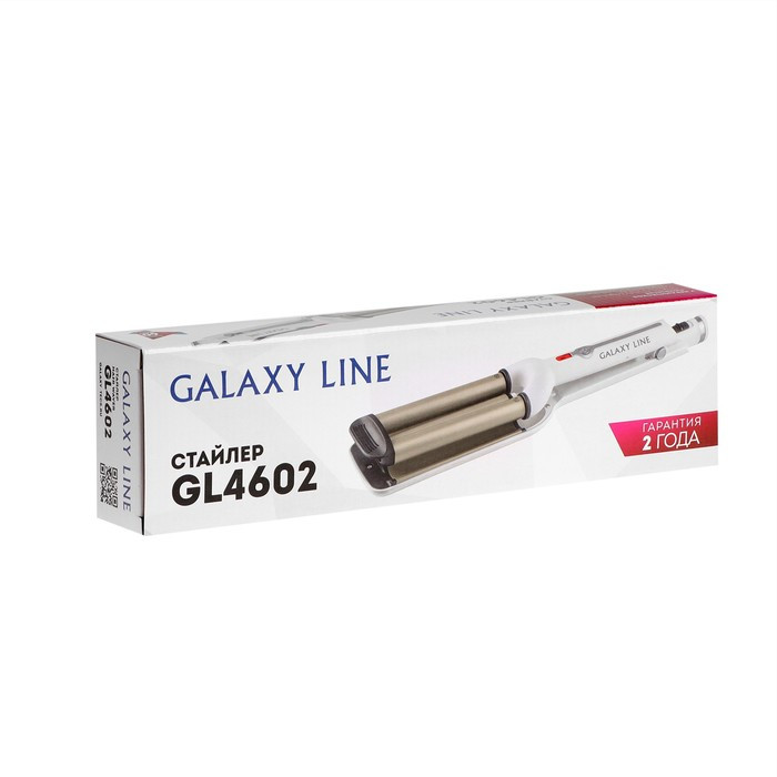 Плойка Galaxy GL 4602, 60 Вт, керамическое покрытие, d=16 мм, 200°С, белая - фото 5 - id-p226352577