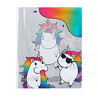 Обложка для тетрадей "Единороги", А5, разноцветный
