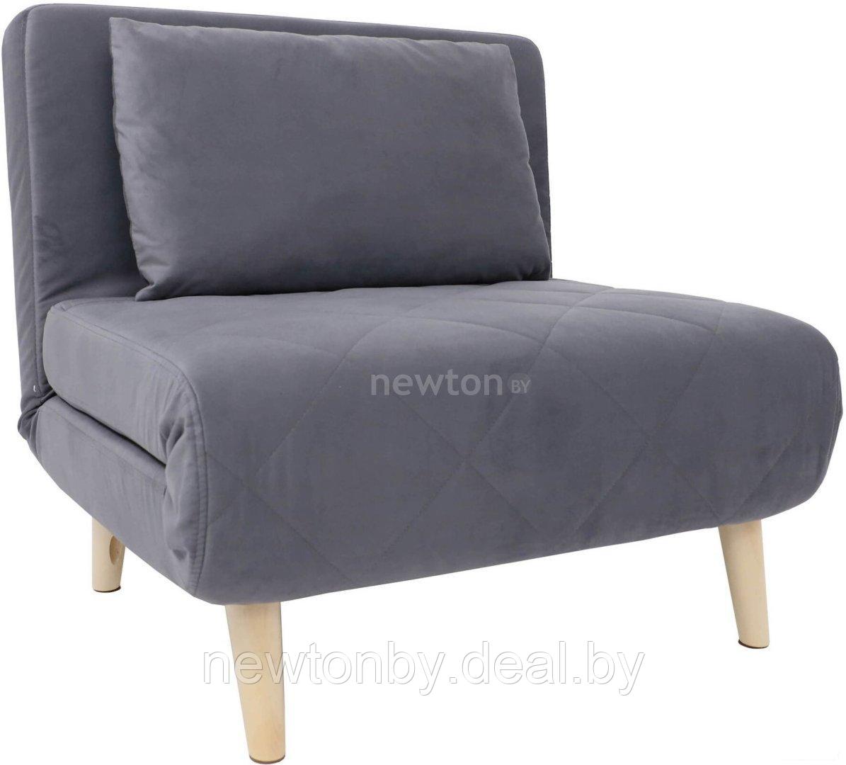 Кресло-кровать DiArt Элли 80 104192 (серый Велютто люкс 32/бук) - фото 1 - id-p226353427