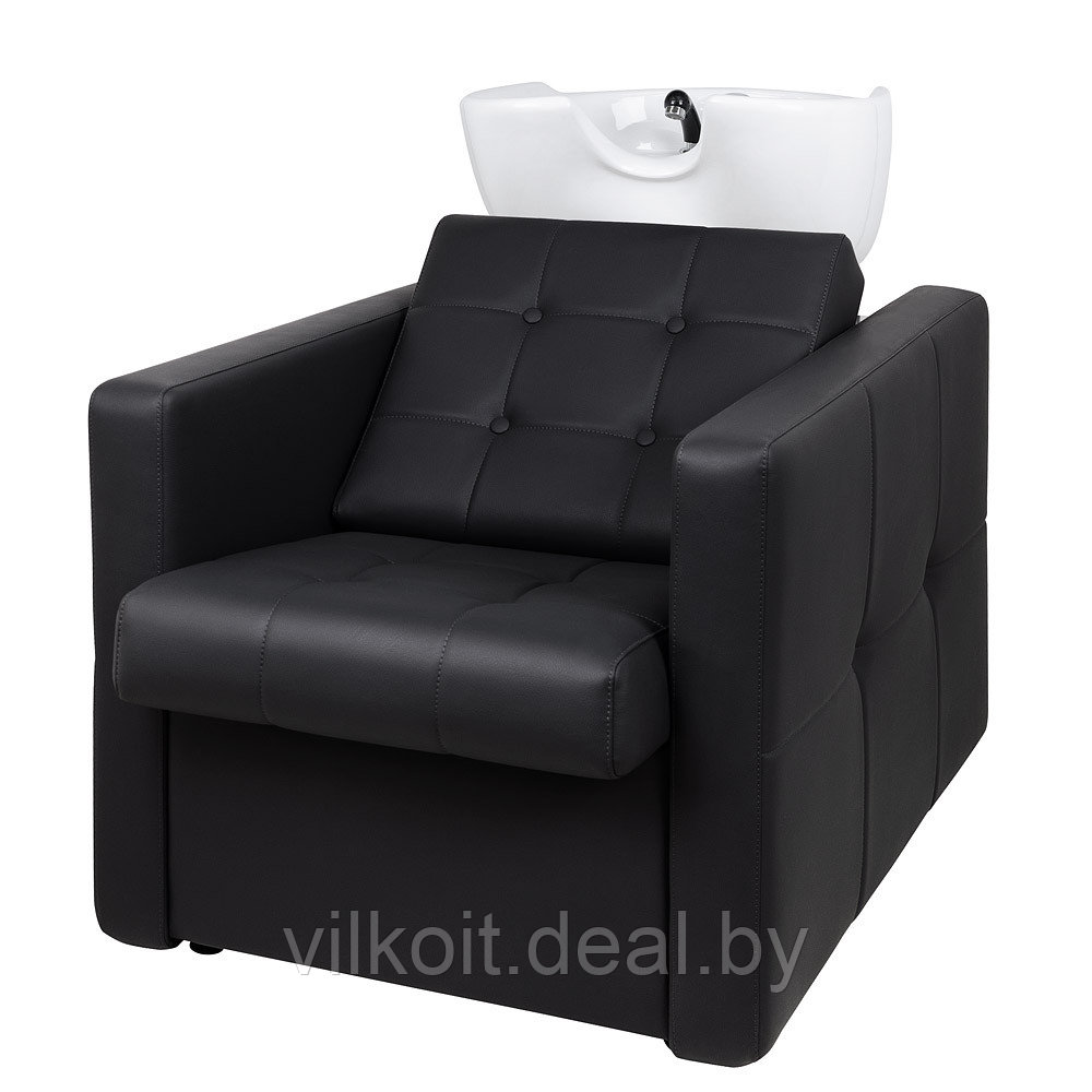 Кресло мойка для волос в парикмахерскую Комо Честер с раковиной 013 белой, темно-серая. На заказ - фото 1 - id-p226353507