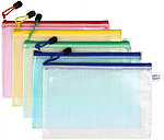 Папка-конверт пластиковая на молнии OfficeSpace А5 240*150 мм, толщина пластика 0,25 мм, прозрачная, цвет