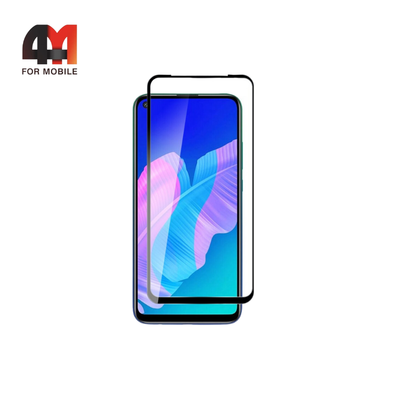 Стекло Huawei P40 Lite E/Y7P/Honor 9C ПП, глянец, черный - фото 1 - id-p226354244