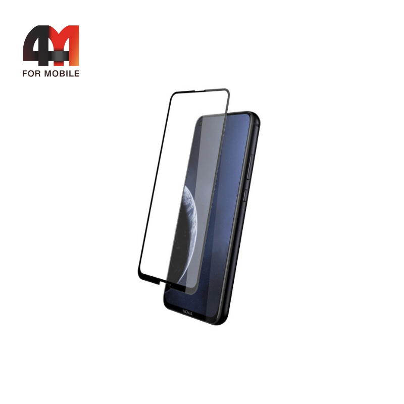 Стекло Nokia 8.1 Plus/X8 ПП, глянец, черный - фото 1 - id-p226355155
