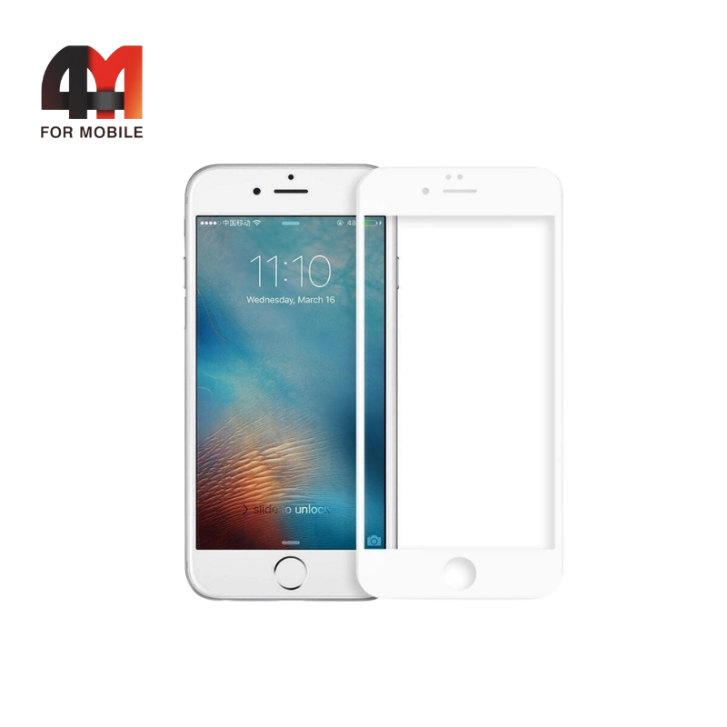 Стекло Iphone 6 Plus/6S Plus 5D, сетка, белый - фото 1 - id-p226355351