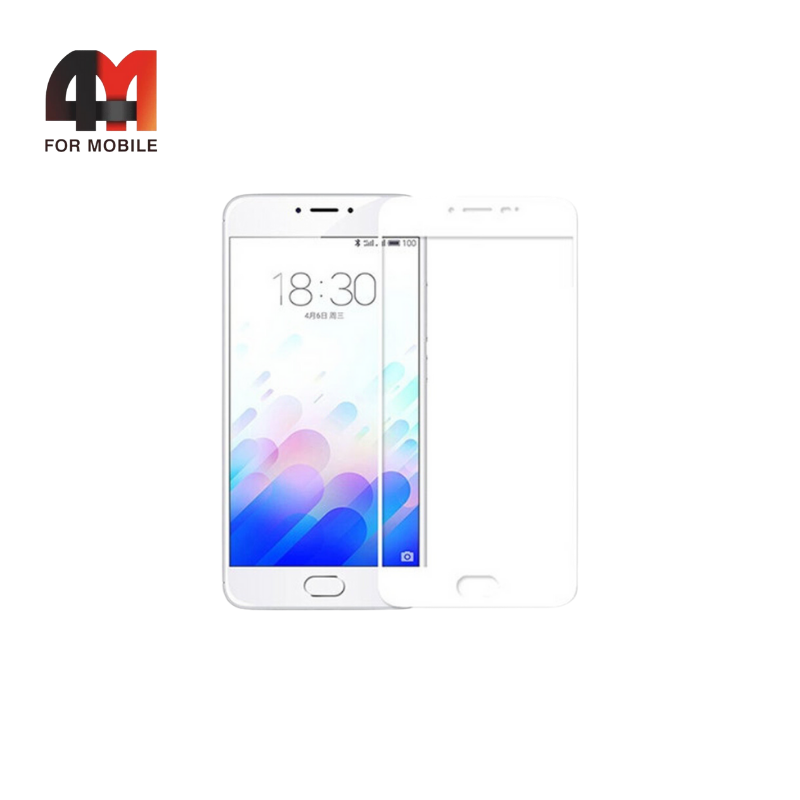 Стекло Meizu M3/M3s/M3s mini 3D, глянец, белый - фото 1 - id-p226354646
