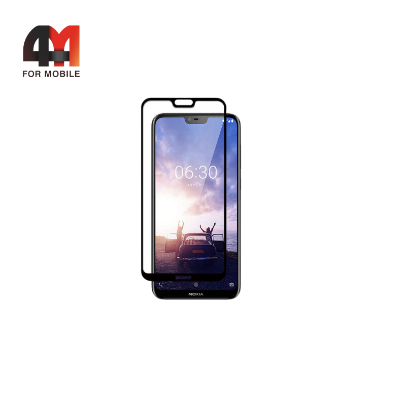 Стекло Nokia 6.1 Plus/X6 2018 ПП, глянец, черный - фото 1 - id-p226355477