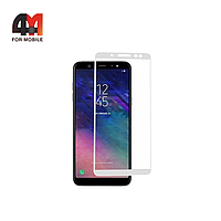 Стекло Samsung A6 Plus 2018/J8 2018, ПП, глянец, белый