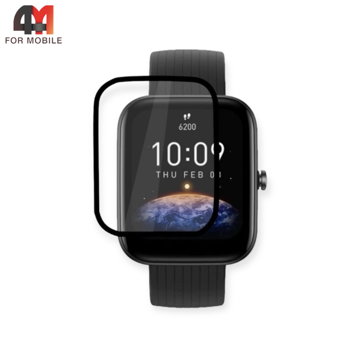 Стекло Часы Xiaomi Amazfit Bip 5D, глянец, черный - фото 1 - id-p226355690