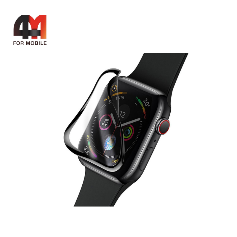 Стекло Часы Apple Watch гибкое 44mm, глянец, черный - фото 1 - id-p226354354