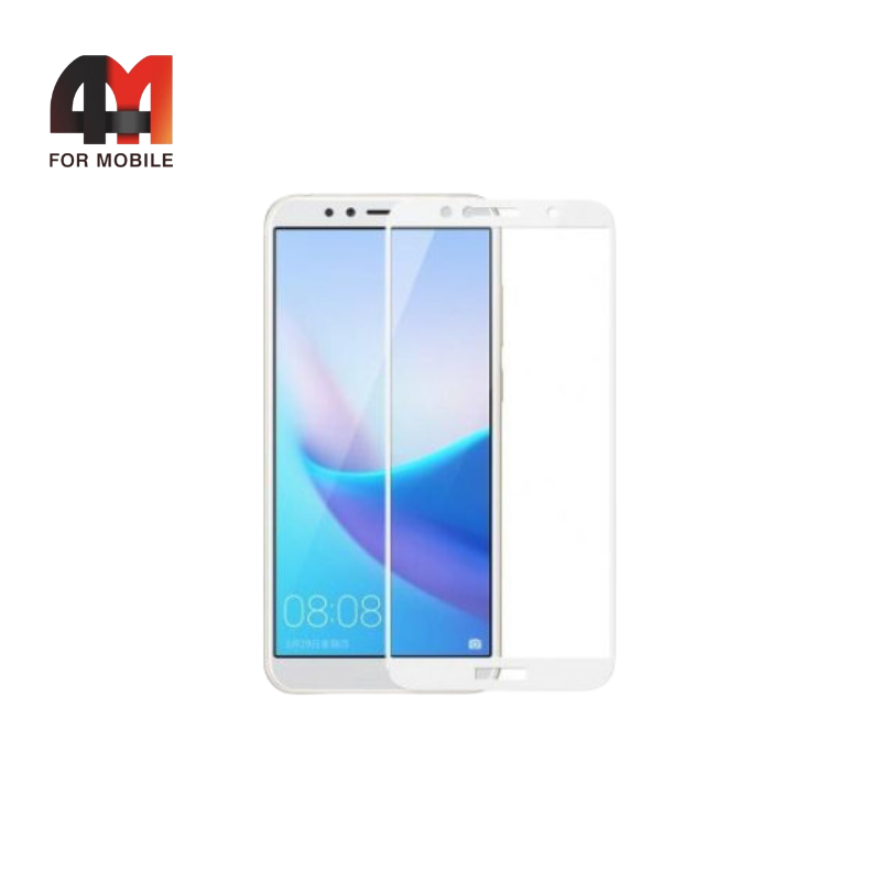 Стекло Huawei Y5 Prime 2018/Y5 lite/Honor 7A/Honor 7S 3D, глянец, белый - фото 1 - id-p226354169