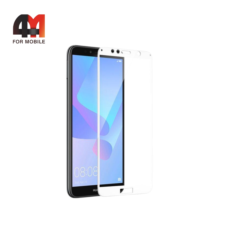 Стекло Huawei Y6 Prime 2018/Honor 7A Pro/Honor 7C 3D, глянец, белый - фото 1 - id-p226354156