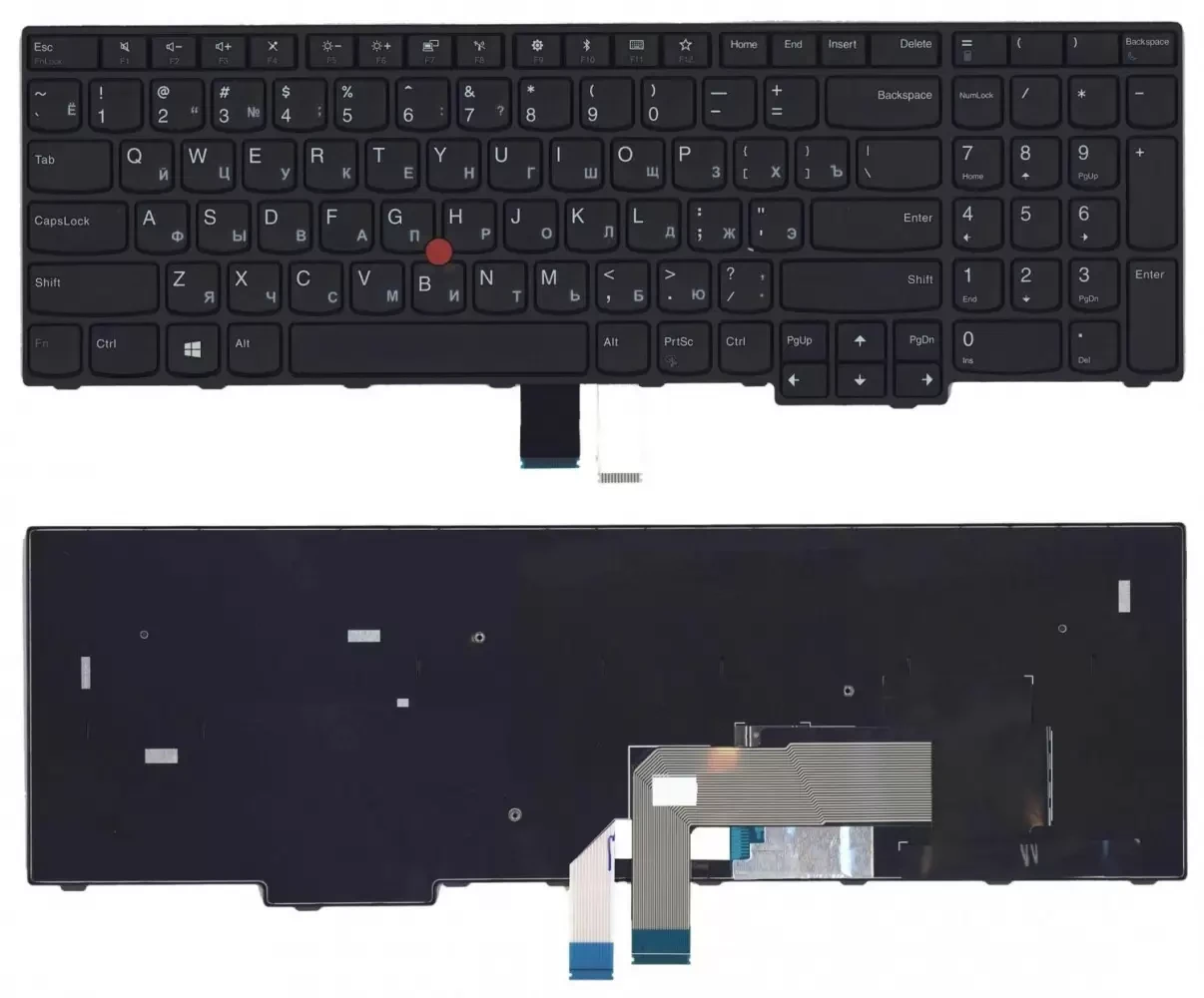 Клавиатура для ноутбука Lenovo ThinkPad E570, E575, черная - фото 1 - id-p226355946