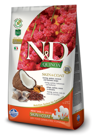 Farmina N&D Quinoa Adult All Breeds Skin & Coat (сельдь, киноа), 800 гр - фото 1 - id-p226356152
