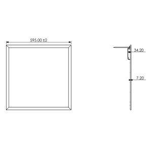 ЭРА Светодиодная панель ЭРА SPL-511-W-40K-040 40Вт 4000К 3420Лм IP40 Ra90 595x595x8 без драйвера с ушками 3 - фото 8 - id-p226356459