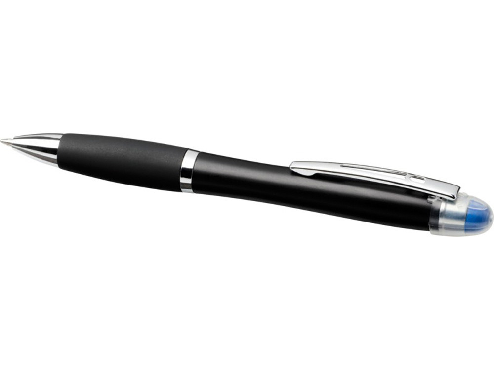 Светящаяся шариковая ручка Nash со светящимся черным корпусом и рукояткой, синий - фото 3 - id-p226356840