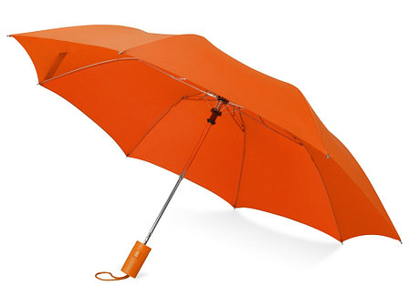 Зонт складной Tulsa, полуавтоматический, 2 сложения, с чехлом, оранжевый (P), фото 2